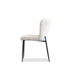 REEF Biscuit Beige Fabric Dining Chair Black Metal Base 9 REEF Biscuit Beige Fabric Dining Chair Black Metal Base