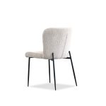 REEF Biscuit Beige Fabric Dining Chair Black Metal Base 10 REEF Biscuit Beige Fabric Dining Chair Black Metal Base