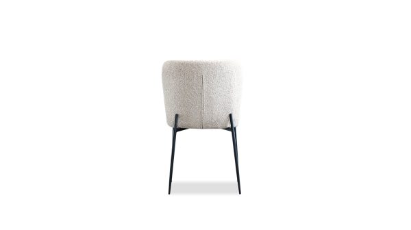 REEF Biscuit Beige Fabric Dining Chair Black Metal Base 4 2
