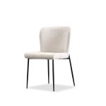 REEF Biscuit Beige Fabric Dining Chair Black Metal Base 7 REEF Biscuit Beige Fabric Dining Chair Black Metal Base