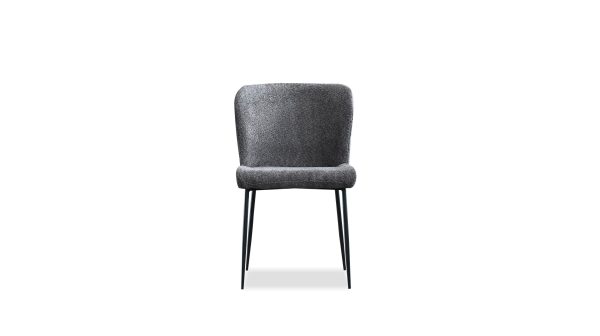 REEF Chalkboard Grey Fabric Dining Chair Black Steel 1 2