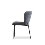 REEF Chalkboard Grey Fabric Dining Chair Black Steel 9 REEF Chalkboard Grey Fabric Dining Chair Black Steel