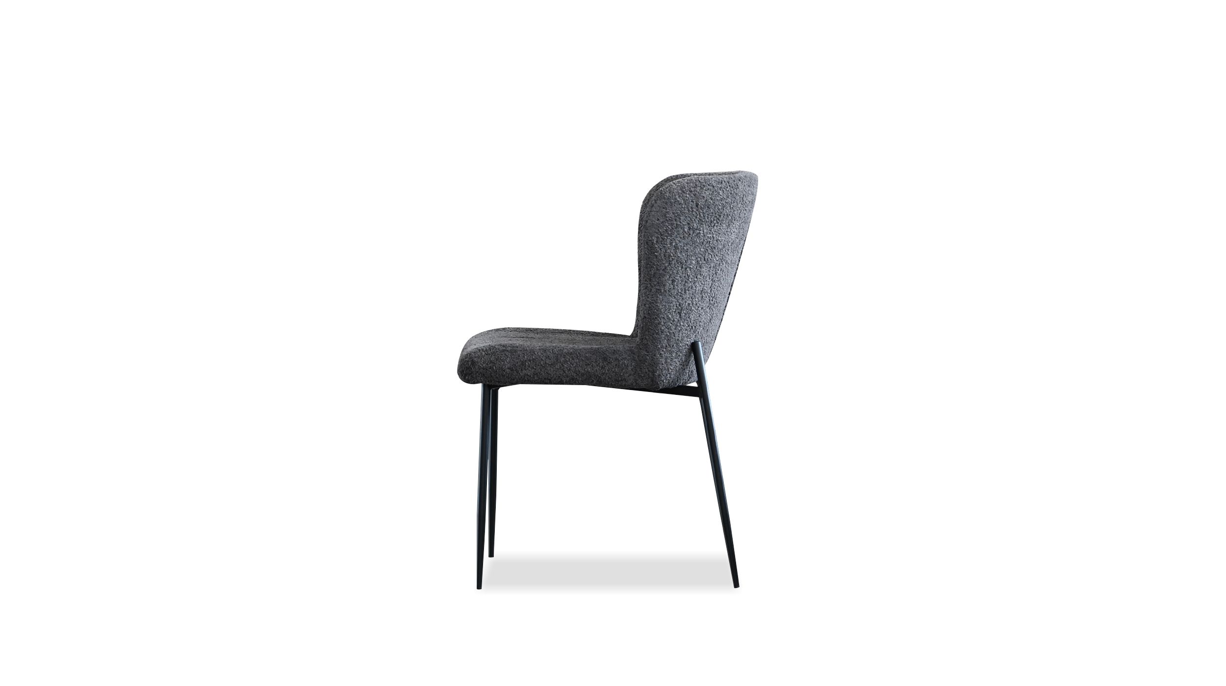 REEF Chalkboard Grey Fabric Dining Chair Black Steel 3 REEF Chalkboard Grey Fabric Dining Chair Black Steel - Image 3