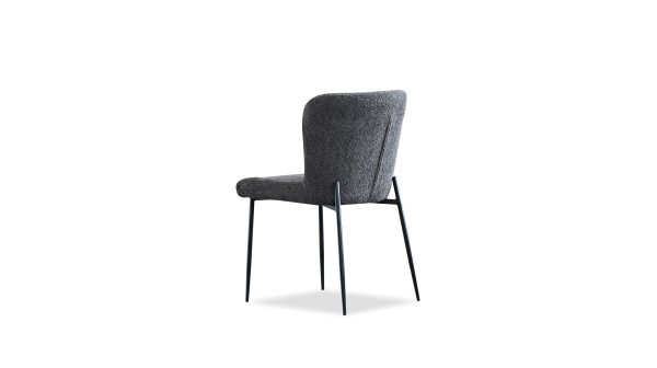 REEF Chalkboard Grey Fabric Dining Chair Black Steel 3 2