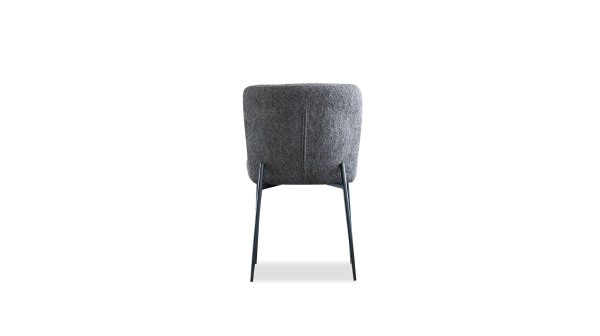 REEF Chalkboard Grey Fabric Dining Chair Black Steel 4 2