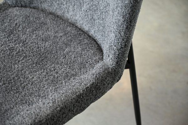 REEF Chalkboard Grey Fabric Dining Chair Black Steel 5 2