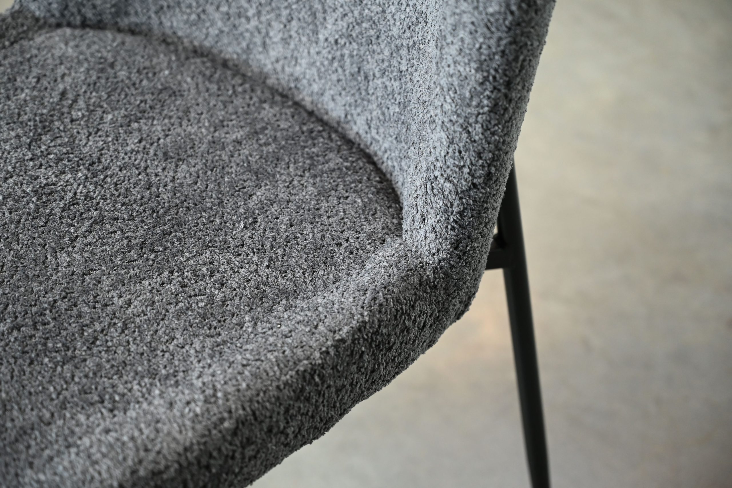 REEF Chalkboard Grey Fabric Dining Chair Black Steel 6 REEF Chalkboard Grey Fabric Dining Chair Black Steel - Image 6