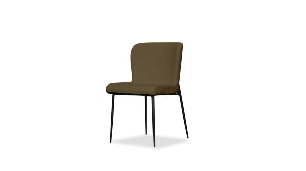REEF Nude Fabric Dining Chair Black Steel Base 2