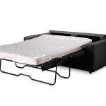 REST Black Leather Memory Foam Sofa Bed