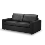 REST Black Leather Memory Foam Sofa Bed