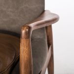 REYNOLDS Ash Grey Leather Lounge Chair Natural Ash Frame
