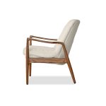 REYNOLDS Cream Boucle Natural Ash Wood Lounge Chair