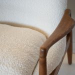 REYNOLDS Cream Boucle Natural Ash Wood Lounge Chair