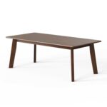Rustic Minimalist Espresso Wooden Coffee Table with Angled Legs
