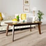 Rustic Minimalist Espresso Wooden Coffee Table with Angled Legs