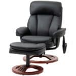 Adjustable Faux Leather Massage Recliner Chair with Ottoman Black