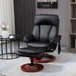 Adjustable Faux Leather Massage Recliner Chair with Ottoman Black