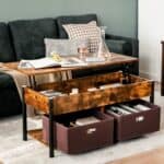 Rustic Lift-Top Coffee Table with Storage Drawers and Compartments 7 Rustic Lift-Top Coffee Table with Storage Drawers and Compartments