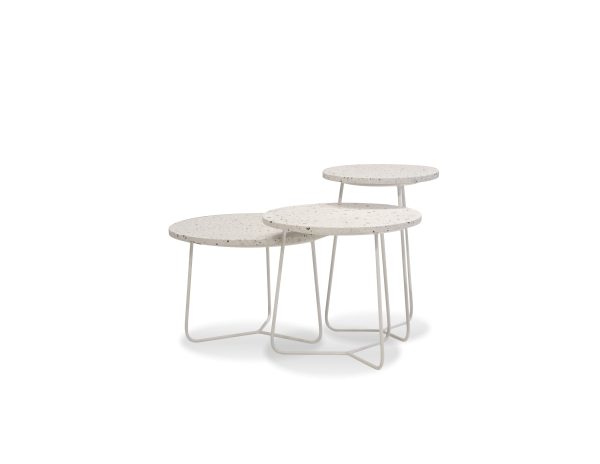 RIZZO High White Terrazzo Marble End Table 1