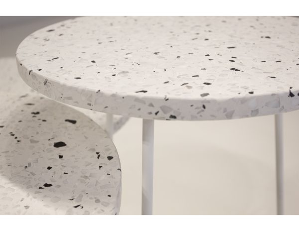 RIZZO High White Terrazzo Marble End Table 2