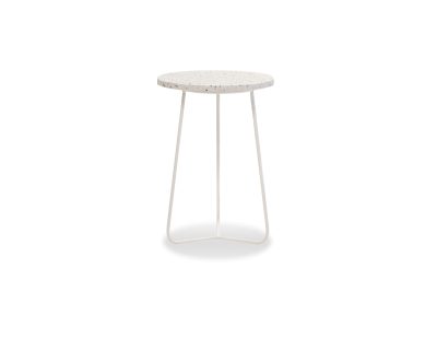RIZZO High White Terrazzo Marble End Table