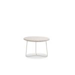 RIZZO Low White Terrazzo End Table Powder Coated Frame