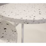 RIZZO Low White Terrazzo End Table Powder Coated Frame
