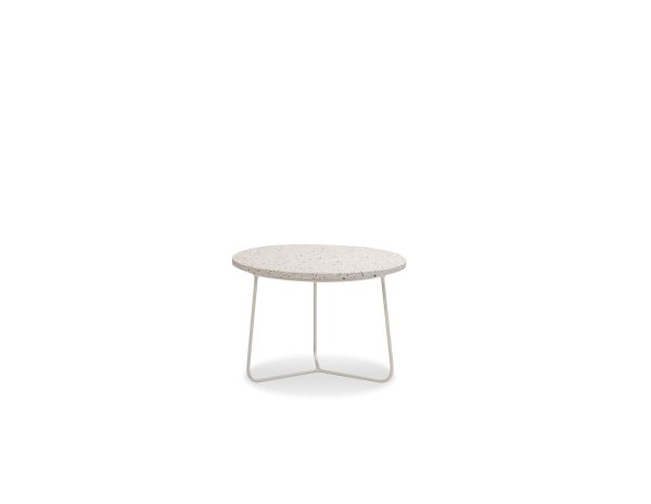 RIZZO Low White Terrazzo End Table Powder Coated Frame