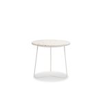 RIZZO White Terrazzo Top Medium End Table White Frame