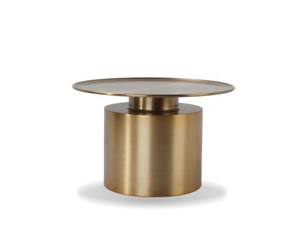 ROOK Coffee Table Brass Aluminum Chess Piece Style End Table