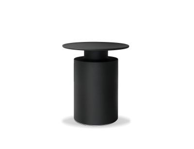 ROOK End Table Matte Black Aluminum Chess Piece Side Table