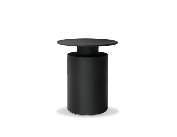 ROOK End Table Matte Black Aluminum Chess Piece Side Table
