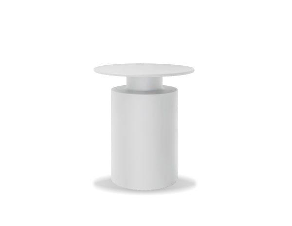 ROOK Matte White Aluminum End Table Powder Coated Steel