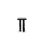 ROTO Matte Black Waxed Console Table with Birch Legs