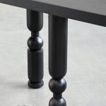 ROTO Matte Black Waxed Console Table with Birch Legs