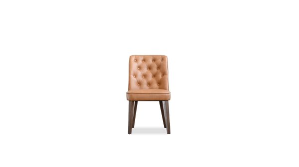 ROULETTE Saddle Brown Vintage Leather Dining Chair 1 2