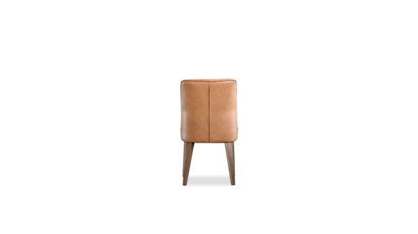 ROULETTE Saddle Brown Vintage Leather Dining Chair 4 2