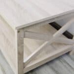Rustic White Oak Farmhouse Coffee Table with Open X-Frame Design 6 Rustic White Oak Farmhouse Coffee Table with Open X-Frame Design