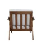 Medium Brown Rubberwood Lounge Chair with Light Grey Cushions 16 Medium Brown Rubberwood Lounge Chair with Light Grey Cushions