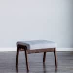 Medium Brown Transitional Footrest with Light Grey Cushion 5 Medium Brown Transitional Footrest with Light Grey Cushion