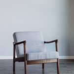 Transitional Accent Chair Medium Brown Frame Light Grey Cushions 10 Transitional Accent Chair Medium Brown Frame Light Grey Cushions