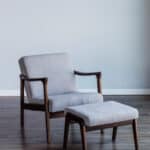 Transitional Accent Chair Medium Brown Frame Light Grey Cushions 18 Transitional Accent Chair Medium Brown Frame Light Grey Cushions