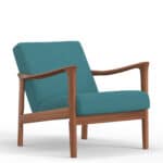 Medium Brown-Turquoise Accent Chair with Solid Rubberwood Frame 8 Medium Brown-Turquoise Accent Chair with Solid Rubberwood Frame