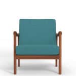 Medium Brown-Turquoise Accent Chair with Solid Rubberwood Frame 9 Medium Brown-Turquoise Accent Chair with Solid Rubberwood Frame