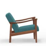 Medium Brown-Turquoise Accent Chair with Solid Rubberwood Frame 10 Medium Brown-Turquoise Accent Chair with Solid Rubberwood Frame