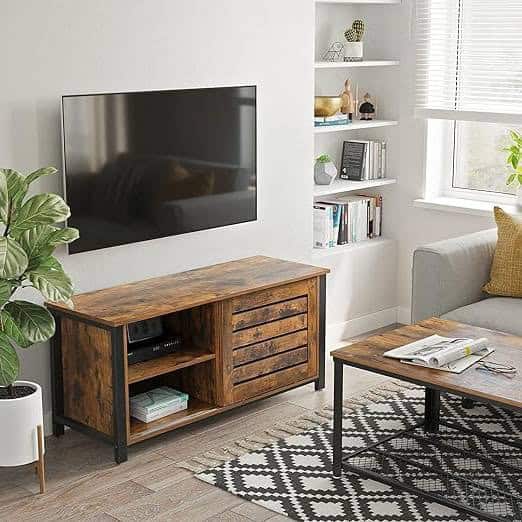 Farmhouse TV Stand with Sliding Doors for TVs up to 50-in 3 Farmhouse TV Stand with Sliding Doors for TVs up to 50-in - Image 3