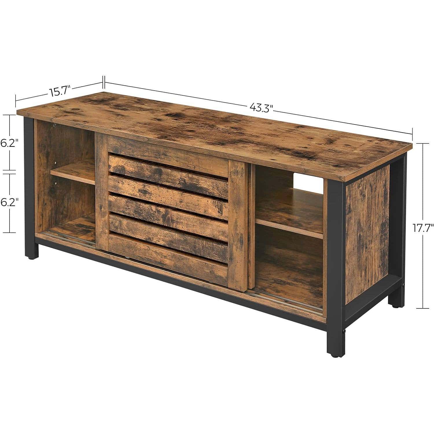 Farmhouse TV Stand with Sliding Doors for TVs up to 50-in 5 Farmhouse TV Stand with Sliding Doors for TVs up to 50-in - Image 5