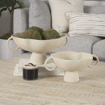 Radka Beige Textured Large Metal Decorative Bowl