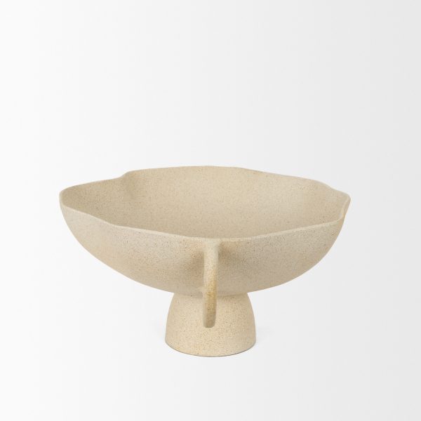Radka Beige Textured Large Metal Decorative Bowl 4