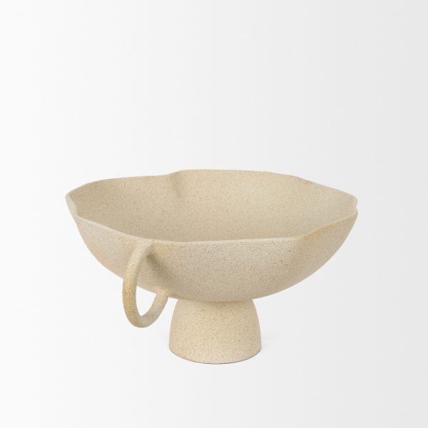 Radka Beige Textured Large Metal Decorative Bowl 5
